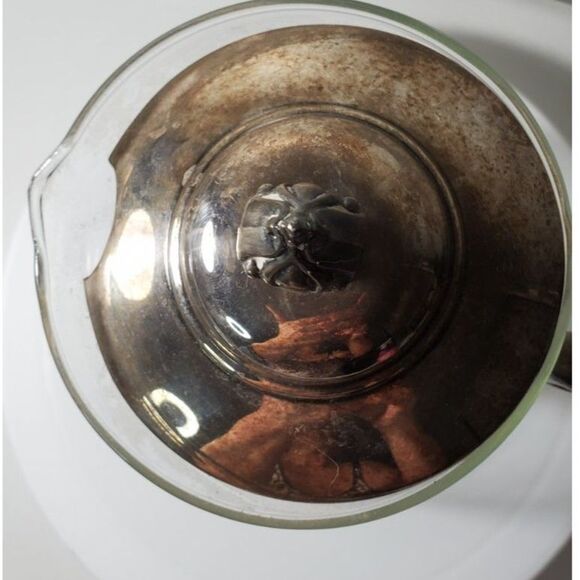 Beverage Server with a silver-plated handle and top ~Vintage/Antique~ - Picture 6 of 6